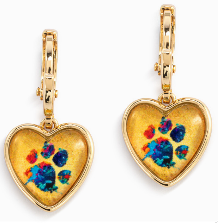 Art Heart Earrings - Dog Mom