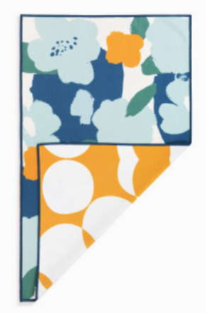 Blue Orange Poppy Absorbent Reversible Towel - 18x30in