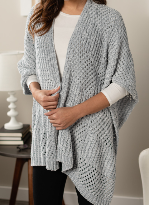 Chenille Kimono - Gray
