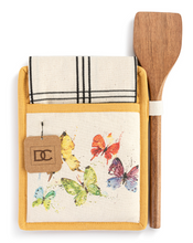 Load image into Gallery viewer, Flock of Butterflies Hot Pad &amp; Towel with Spatula Set

