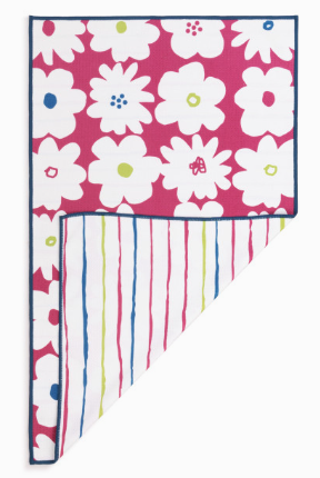 Fuchsia Floral Absorbent Reversible Towel - 18x30in