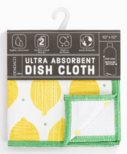 Load image into Gallery viewer, Lemons Absorbent 2-Sided Dishcloth
