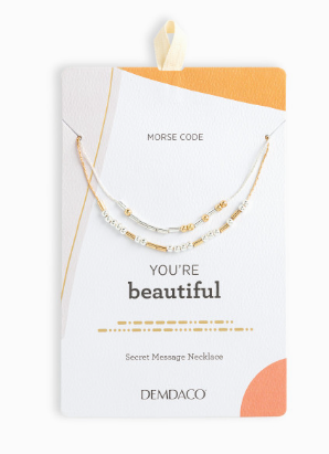 Morse Code Necklace - You're Beautiful