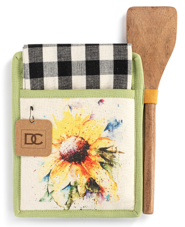 Sunflower Hot Pad & Towel with Spatula Set