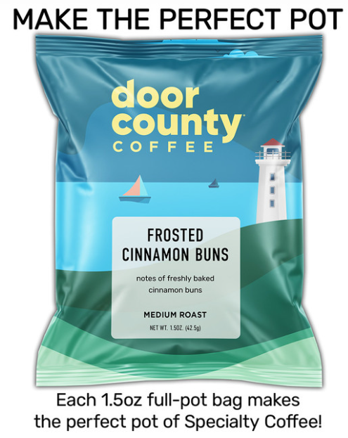 Door County Frosted Cinnamon Buns Single Serve Ground Coffee