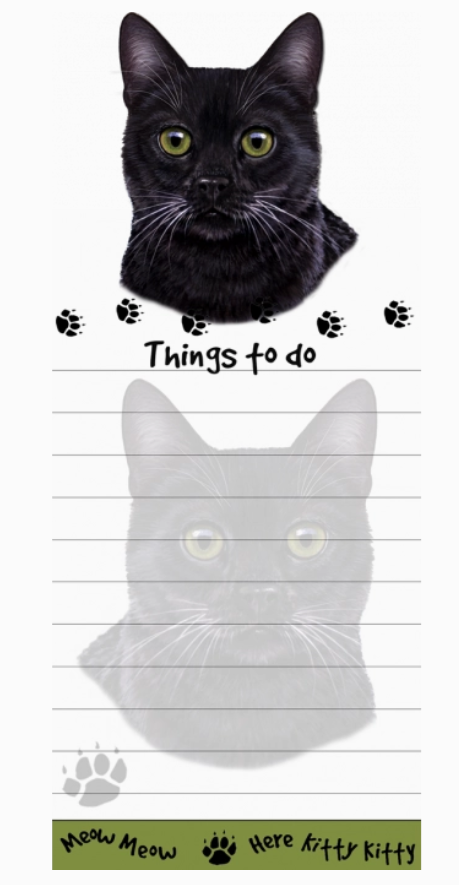 Black Cat Magnetic List Pad