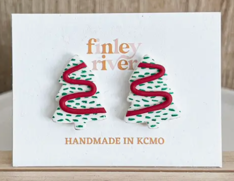 Christmas Tree Studs | Snack Cakes | Clay Earrings