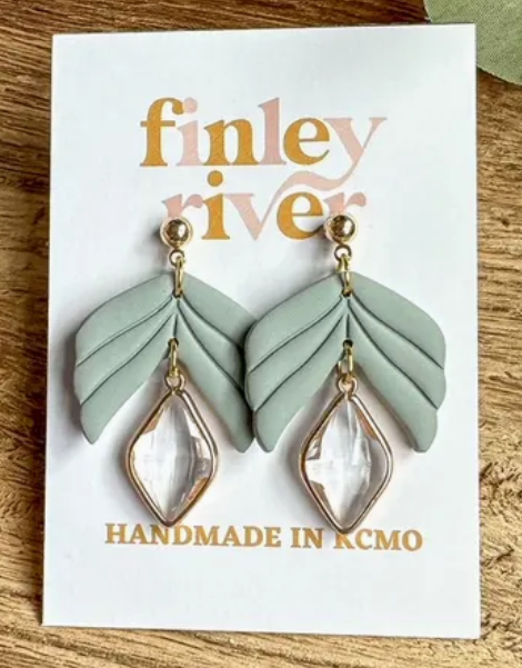 Fiona Charms | Vintage Green | Clay Earrings