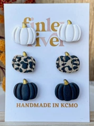 Pumpkin Triple Pack | Leopard | Fall| Clay Earrings