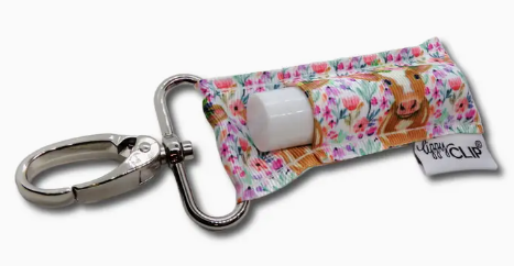Floral Cow Lippyclip® Lip Balm Holder