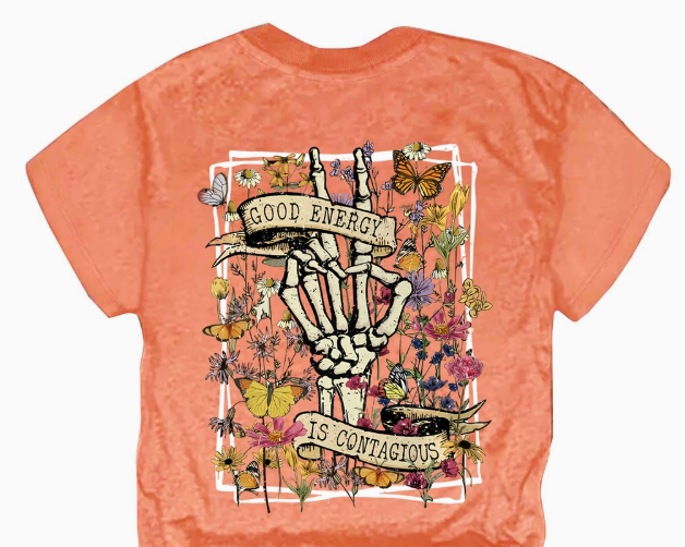 Floral Skeleton T-Shirt | Orange