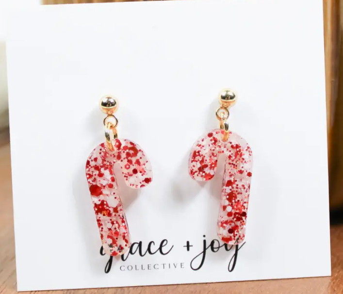 Candy Cane Dangle Earrings
