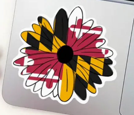 Maryland Flag Black Eyed Susan Flower Sticker