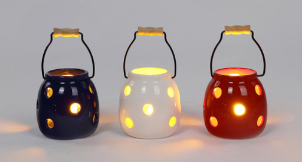 Ceramic RWB Star Luminaria