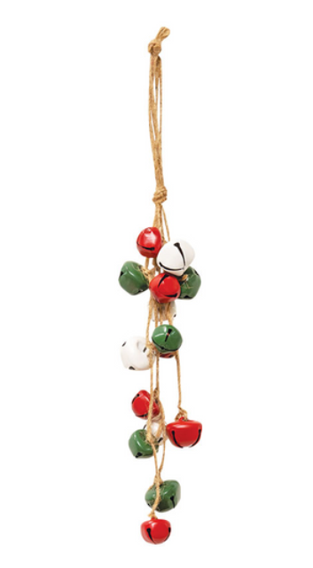 Lg Red/Grn/Wht Bell Ornament