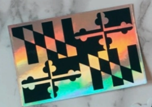 Holographic Md Flag Sticker