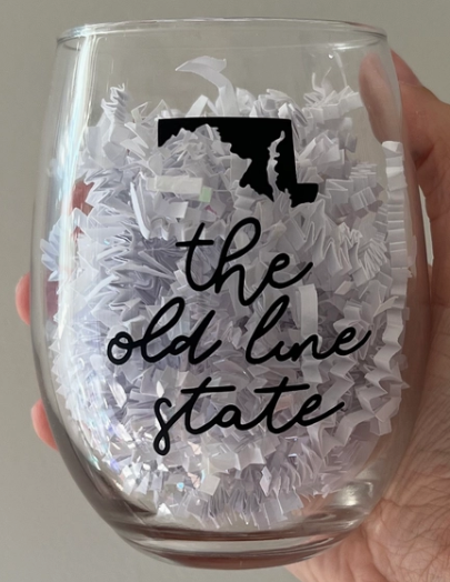 Old Line State Wine Glass