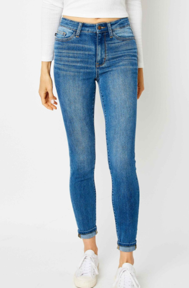 Judy Blue High Waist Cuffed Hem Skinny