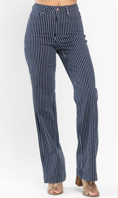 Judy Blue Denim High Waist Tummy Control Striped Straight