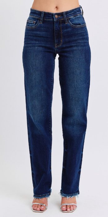 Judy Blue MR Straight Leg w/ Fray Hem