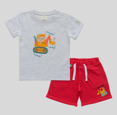 Excavator T-Shirt and Shorts Set