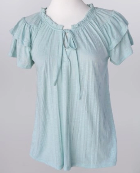 Layered Flutter Sleeve Shirt | Mint