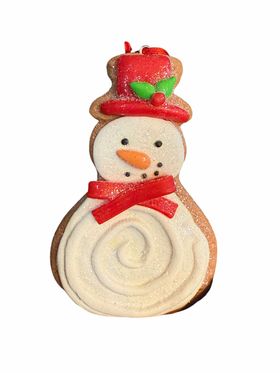 Gingerbread Christmas Cookie Ornament - Snowman