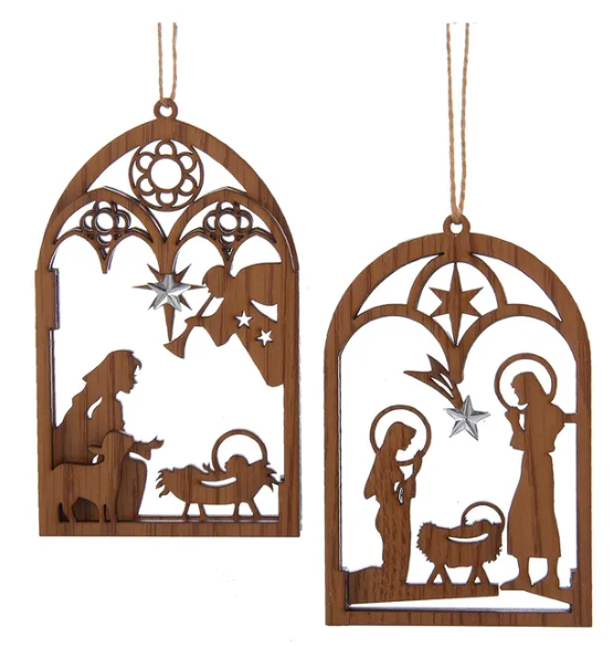 Wooden Nativity Ornaments