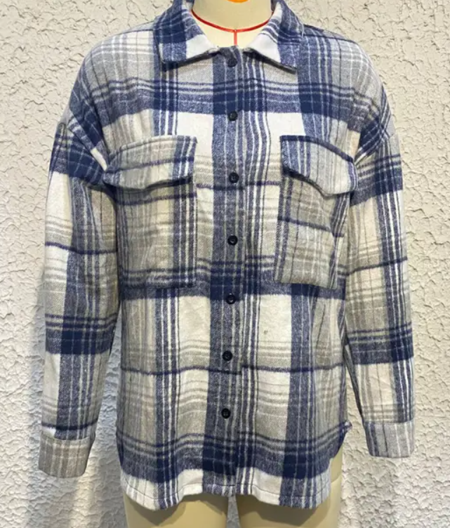 Lapel Buttoned Plaid Casual Jacket | Black