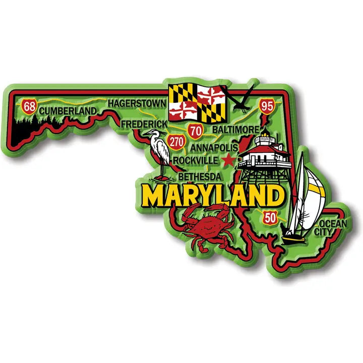 Maryland Colorful State Magnet 4.6