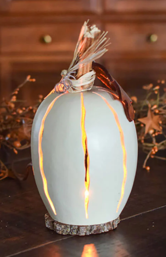 Meadowbrook Gourds Pumpkin Luminary - Small Tall Lit