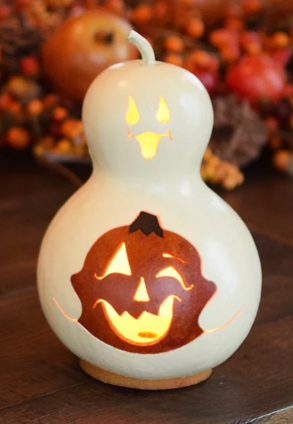 Meadowbrook Gourds Spooky Boo - Small Lit