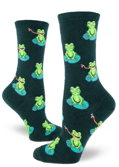 Funny Frog Women's Crew Socks - Hunter
