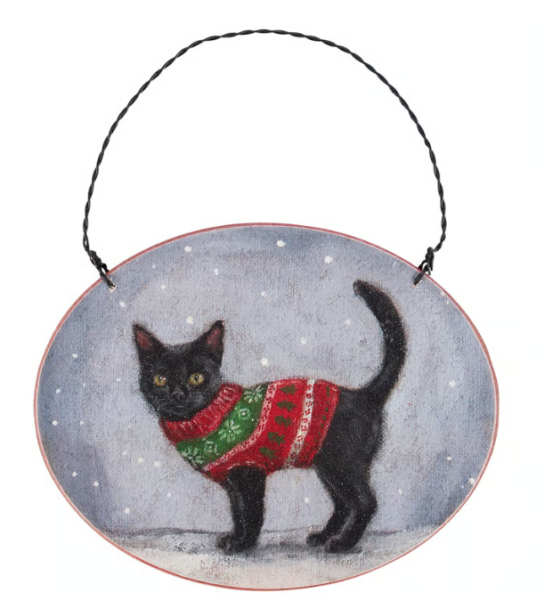 Cozy Black Cat Ornament
