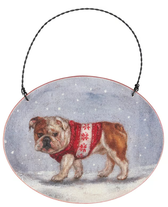Cozy Bulldog Ornament