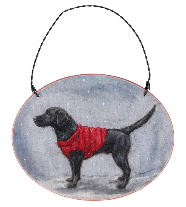 Cozy Lab Black Ornament