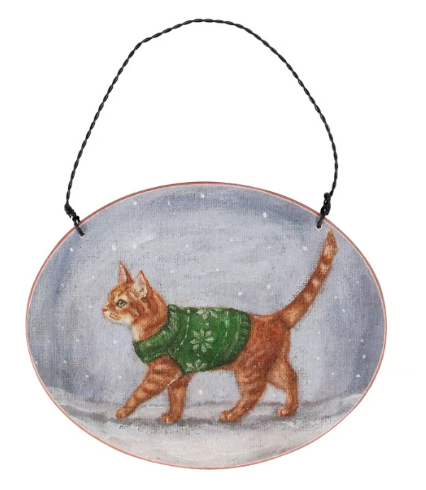 Cozy Orange Cat Ornament