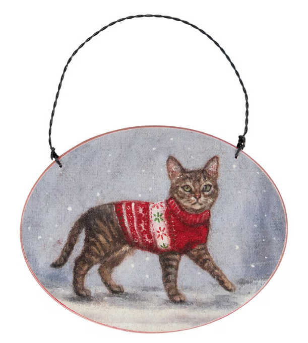 Cozy Tabby Cat Ornament
