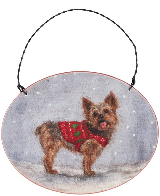 Cozy Yorkie Ornament