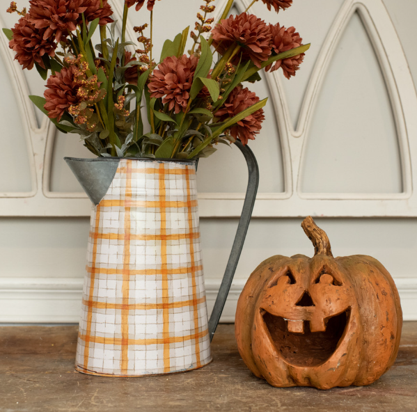 Orange & White Fall Pitcher