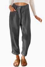 Load image into Gallery viewer, Corduroy Loose Straight Wide Leg Trousers | Charcoal
