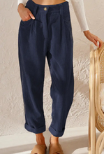 Load image into Gallery viewer, Corduroy Loose Straight Wide Leg Trousers | Navy
