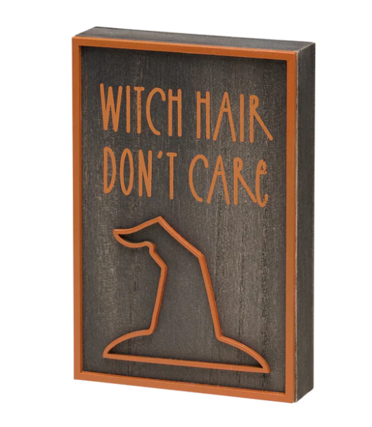 Witch Hair Laser Wooden Block