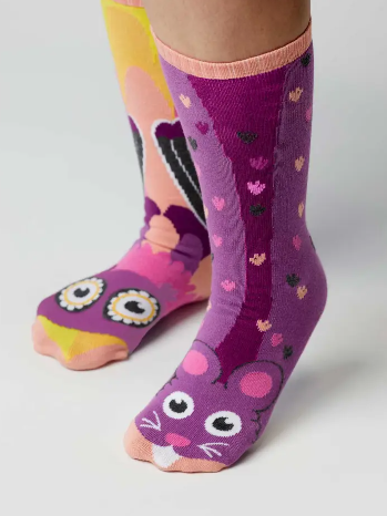 Pals Socks Owl and Mouse Mismatched Socks - TWEEN