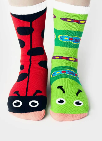 Pals Socks Ladybug and Caterpillar Mismatched Socks - TWEEN