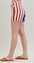 Load image into Gallery viewer, Judy Blue High Waist Americana Flag Fray Hem Shorts
