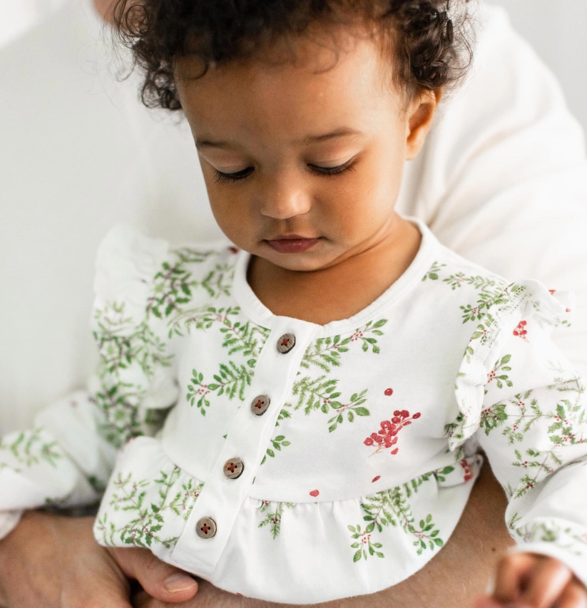 Holiday Snowflakes Baby Girl Jumpsuit