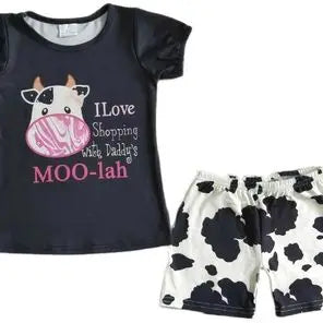 Cow Shop With Daddy's Moolah Girls Short Set