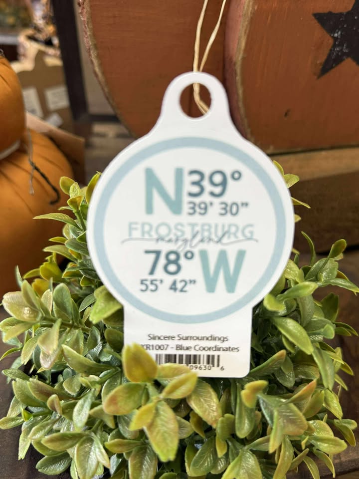 Blue Coordinates Sticker | Frostburg, Maryland