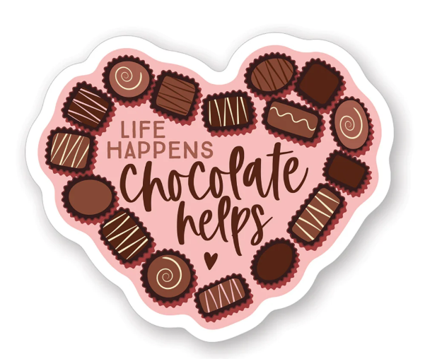 Chocolate Helps Heart Sticker